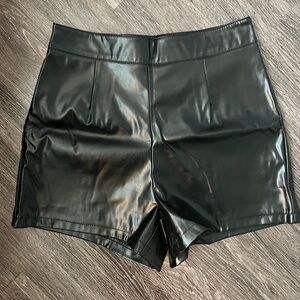 Trendy faux leather shorts!!